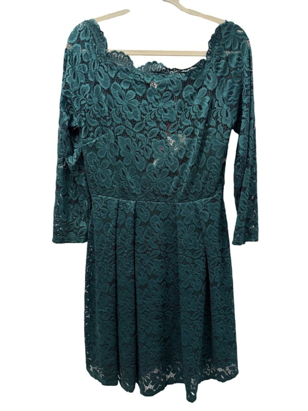 Missmay Retro Gorgeous Lace Dress Sz XL Green  3/4 Sleeve women dress